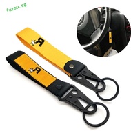 FUZOU GTA5 Keychain Car Decoration For Fans Key Ring JDM Racing Style Webbing Strap Yellow Muti-Pend