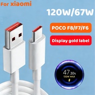 For Xiaomi 67W Turbo Fast Charger with 6A USB C Cable for Xiaomi 14 13 12 11 Poco F7 F8 F6 F5 F4 Ult