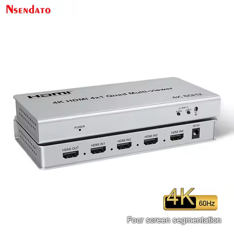 4K 60Hz HDMI 4X1 Quad Multi Viewer Switch 4 in 1 out HDMI Screen Multiviewer Seamless for 180'270' F