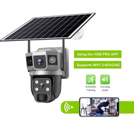 Solar CCTV กล้องวงจรปิด V380 Pro 4G SIM Card/WIFI 16MP กันน้ํา เสียงสองทาง Infrared night vision การ