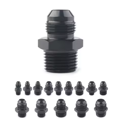 Universal Straight Fuel Hose Adapter Pipe Thread Fitting AN3 AN4 AN6 AN8 AN10 AN12 To 1/8NPT 1/4NPT 