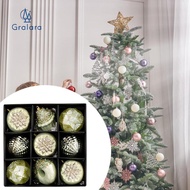 [nvnrbso] Set of 9 Christmas Ball Ornaments for Tree Decoration And Festive Events