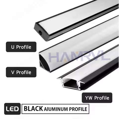 2-30PCS LED Aluminum Channel Profile 0.5m Length - U/V/W Snap-On Design Decorative Housing for Home/
