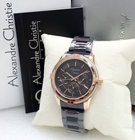 alexandre christie ac2843 jam tangan pria/ wanita original tali rantai - black gold
