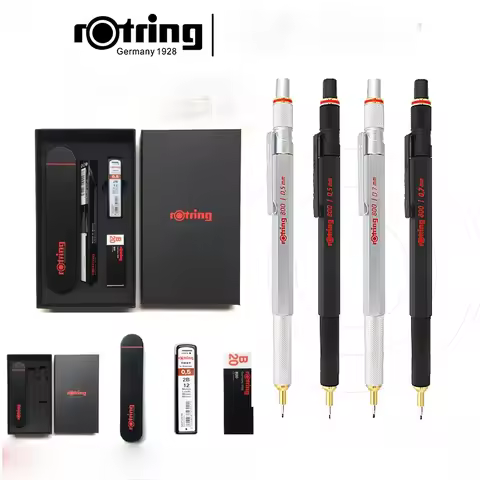 Rotring 800 0.5/0.7mm All-metal Drawing Automatic Pencil Black Silver Professional Hand-drawn Design