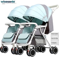 New Twin Stroller, High View Brake Stroller For 2 Children, Lightweight Folding Portable Stroller