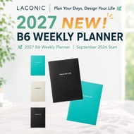 Laconic 2027 B6 Weekly Planner - Typo Series (September 2026 Start) - Various Colors