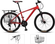 Fashionable Simplicity Adult Mountain Bike 26 inch Wheels Hardtail Mountain Trail Bike Aluminum Frame Outroad Bicycles 27-Speed Bicycle Full Suspension MTB ​​Gears Dual Disc Brakes Mountain