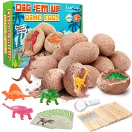 LotFancy Dinosaur Eggs Excavation Dig Kit, Discover 12 Different Dino Eggs, Dinosaur Toys for Kids A