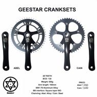 Geestar Crankset Alloy 165 arm Single Speed Fixed Gear Road 46T 48T 52T 56T 130 BCD 165mm arm 2by