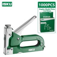 ISKU Staples Tembak 3 in 1 Heavy Duty Gun Tacker Besi Hekter Tembak Jok Motor Kayu Spanduk Kabel Sta