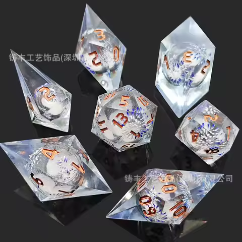 7pcs/set COC Resin Dice for DND TRPG RPG Cthulhu Board Game Role Play Polyhedral Digital DND Dice Se