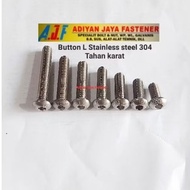 L BUTTON BOLT / BOLT THREAD 8 / m.5 (length 8mm to 5cm) p.0.8 Stainless 304