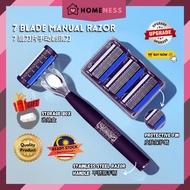 HOMENESS 7 Blade Manual Razor Shaver Man Gillete Safety Razor Blade | Pisau Cukur Janggut Pencukur M