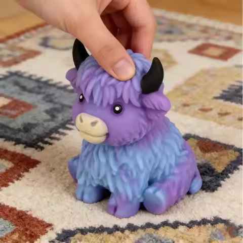 Needoh Scottish Highland Cow Squishy Slow Rebound Anxiety Relief Fidget Squishy Juegos Squishy