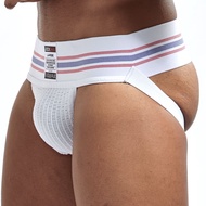 【Fire Hot】 JOCKMAIL Jockstrap Athletic Supporter w/ Stretch Mesh Pouch Supporters for Men Gym Fitnes