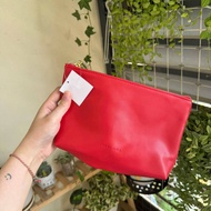 Sephora red leather cosmetic bag