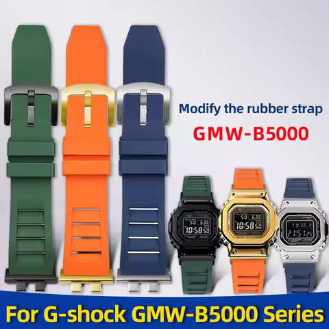 FKM watch strap For Casio G-SHOCK 3459 GW-B5000 GM-B2100 GMB2100 GMC-B2100 MRG-B2100D Rubber watchba
