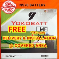 NS70 / NS70L YOKOBATT MF Battery Car Battery Bateri Kereta