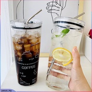 1000ml Large-capacity Heat-resistant Glass Cup with lid and straw Water Cup For Boys And Girls