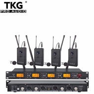 TKG audio UR4000-L 650-690MHz UHF 4 channel wireless lavalier microphone wireless lapel mic sound system