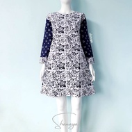 Shanaya baju Dress batik cap garutan solo katun halus tunik wanita atasan kerja kuliah