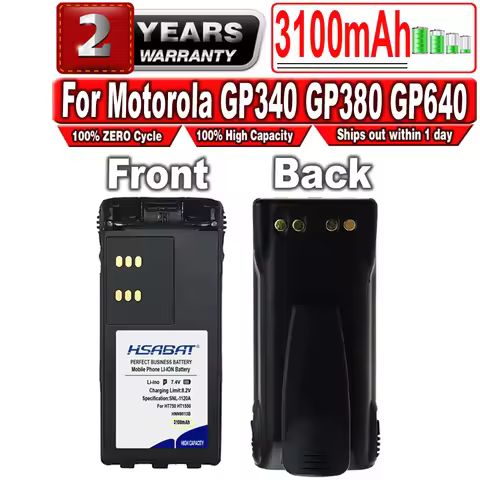 HSABAT 3100mAh HNN9013D Battery for Motorola GP340 GP380 GP640 GP680 HT1250 HT750 GP328 PRO5150 MTX8