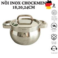CHOCKMEN pot 16cm, 18cm and 24cm, stainless steel pot, solid pot, induction cooker, high quality pot