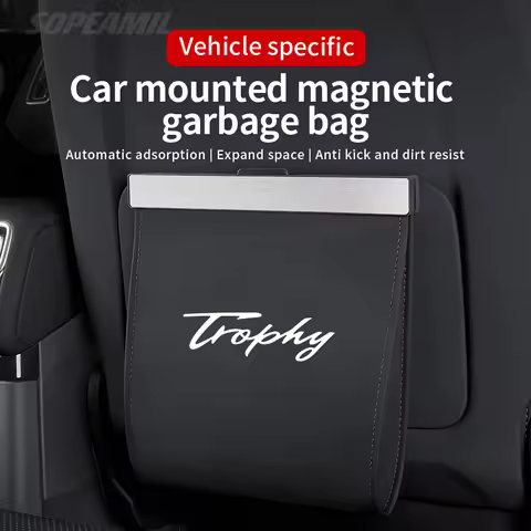 Car Garbage Bag With Led Seat Back Hanging Storage Bag Trash can For MG ZS HS ES5 MG4 EV EZS ONE MG 