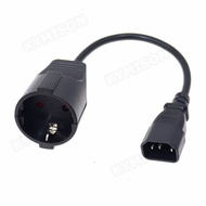 EU Schuko socket to IEC C14 male Plug PDU UPS Cable 0.3m C14 Power Cord Cable C14 to European AC Pow