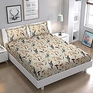 LCF| Home 100% Microfiber Flat Double Bedsheets with 2 Pillow Covers | Double Bed Breathable | Wrink