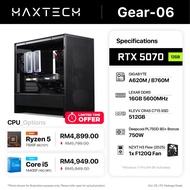 Gear-06 - GeForce RTX 5070 Gaming PC | AMD Ryzen 5 7500F / Intel Core i5-14400F (16GB RAM / 512GB SS