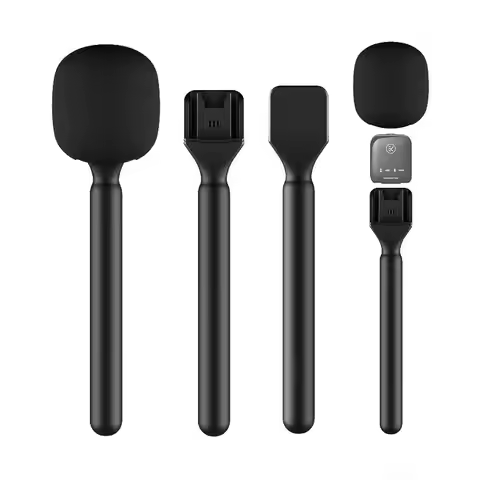 Y-1 Set Wireless Handheld Interview Microphone Adapter with Windshield Foam for Rode Wireless GO II 
