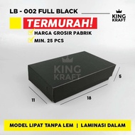 Paper lunch box L ayam geprek nasi /goreng laminasi full hitam 275gsm