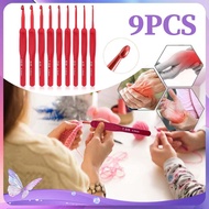 Contents of 9 Crochet Crochet Hooks 1 Set Silicone Handle Aluminum Crochet Hooks Set Premium Crochet