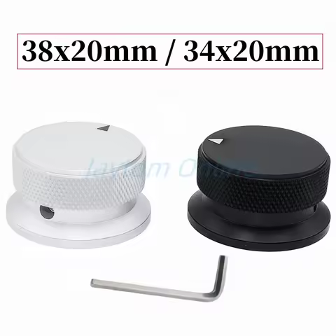 1pc 38x20mm Aluminium Alloy Sandblasting Potentiometer Switch Knob Oven Electric Appliance Audio Amp