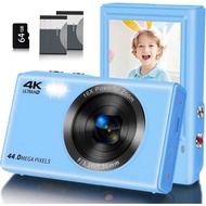 VETEK2 4K Blue Digital Camera Retro Camera 44MP 8cm HD Screen Travel Camera