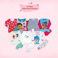 HK BABY GIRLS' LONG-SLEEVED PAJAMA SET 4-6 YEARS LOLYPOP RISE AND SHINE, PUPS EVER