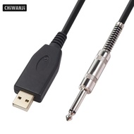 [CHiWANJi] USB Guitar Cable 2 Meter Electric Guitar Cable usb Guitar Recorder 6.5FT USB to 1/4 inch 