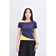 ((S) yme Fake Two-Piece Blue Short-Sleeved Top Second-Hand Clothes