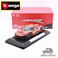 Bburago 1:43 296 GT3 2023 Racing Red Diecast Racing Car
