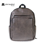 John Langford of London Men's PU Leather Laptop Bag Backpack - Brown JLZ146P2