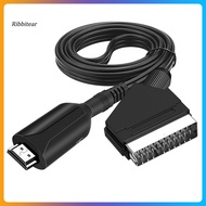  Video Audio Adapter Mini High Resolution HDMI-compatible to Scart AV Signal Converter with USB Cable for DVD Player