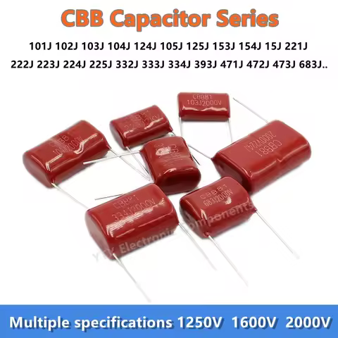 10PCS 1250V 1600V 2000V CBB Polypropylene film capacitor 102j 103 104 124 153J 222 223 224 332 334 4