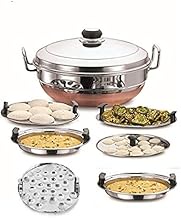 Copper Bottom T Type IDLY Cooker IDLY Maker Multi KADAI Multi KADHAI IDLI Cooker IDLI Maker 5IN1