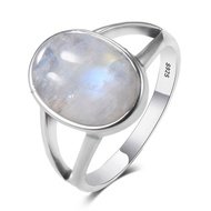 925 Sterling Silver Ring Natural Moonstone Jewelry Rings Gemstone Vintage Jewelry For Women Men Girl