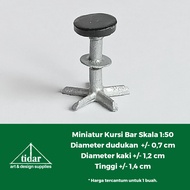 HR - 1:50 Scale Miniature Bar Chair - Cafe Bench Model - Cafe Stool