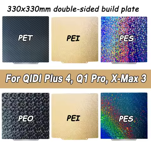 PEI Sheet PEO PET H1H PES for QIDI Plus 4, X Max 3, Q1 Pro Build Plate 330x330 310x310 250x250 Bed A