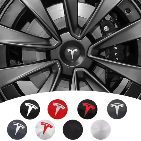 4pcs/set 3D Car Wheel Center Hub Caps Sticker Auto Emblem Wheel Center Cap for Tesla Model 3 Model S