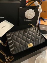 意大利chanel購入 Chanel WOC boy wallet on chain classic 荔枝皮